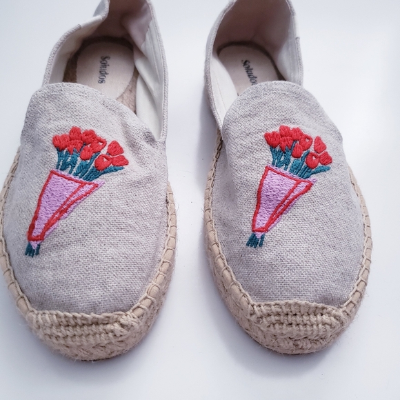 Soludos Tan Embroidered Tulip Espadrilles - Picture 2 of 7